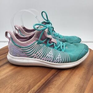 Under Armour Running Shoes Girls Size 6 Y Blue Pink Yellow Gray Sneakers